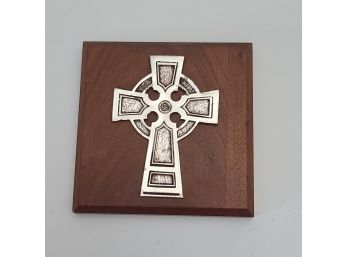 Vintage Wood Celtic Cross Wall Plaque