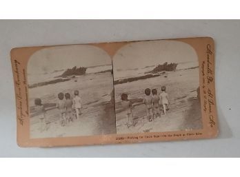 Antique Stereoview 'waiting For Uncle Sam' Excellent Condition