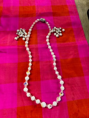 Vintage Beaded Necklace And Earring Set