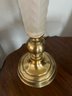25 Inch Brass And Frosted Glass Lamp