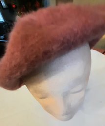 Mauve Angora And Wool Pill Hat