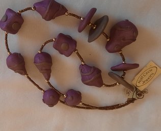 One Of A Kind Purple & Gold Necklace