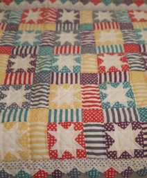 Small Colorful Star Baby  Quilt