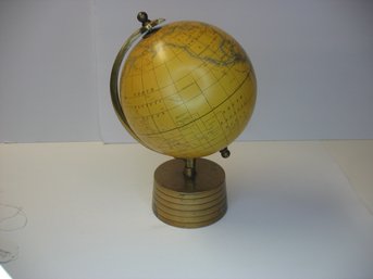 Yellow Globe On Brass Base