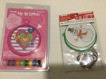 Two Cross Stitch Kits Suitable For Kids