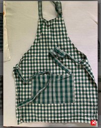 Green Checked& Plaid Apron