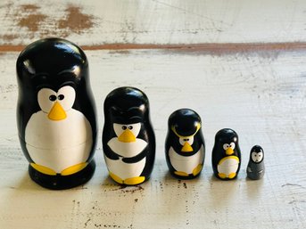 Vintage Penguin Russian Nesting Doll