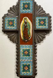 Tin And Tile Guadalupe Cross