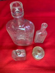 4 Vintage Glass Bottles