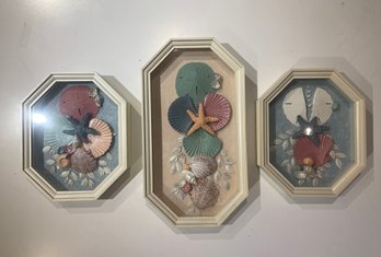 Seashell Mosaic Triptych