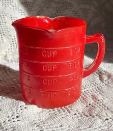 Red Glass Measuring Cup, Vintage