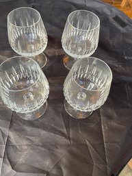 Set Of 4 Vintage Crystal Brandy Snifters