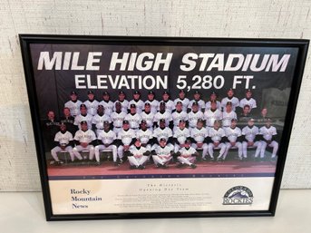 Framed Vintage Colorado Rockies Poster