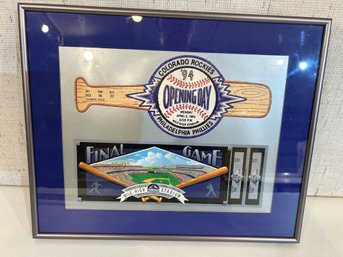 Framed Colorado Rockies Opening Day Tickets