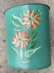 Vintage Painted Trash Can