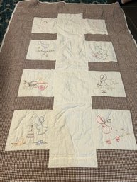 Vintage Baby Blanket, Cotton, 60 By 38 Inches