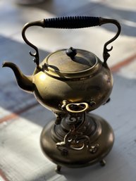 Vintage Brass Teapot Kettle With Burner