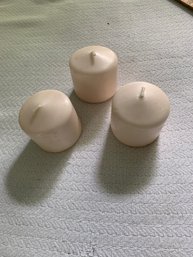 3 Off-white Pilar Candles