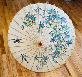 Vintage Bamboo And Rice Paper Hand Painted Parcel