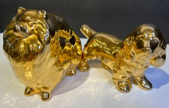 Gold Ceramic Dogs