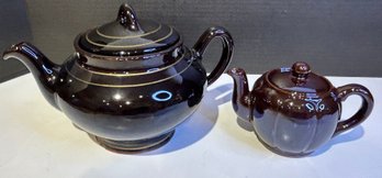 2 Brown Ceramic Tea Pots