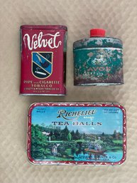 3 Pc Vintage Tins - Collectible