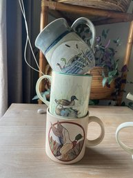 3 Vintage Duck Mugs