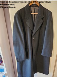 Men's Size 40  Dress Coat, Wool And Cashmere