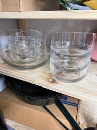 Glass Salad Bowl Set