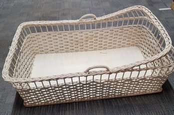 Vintage White Wicker Bassinet