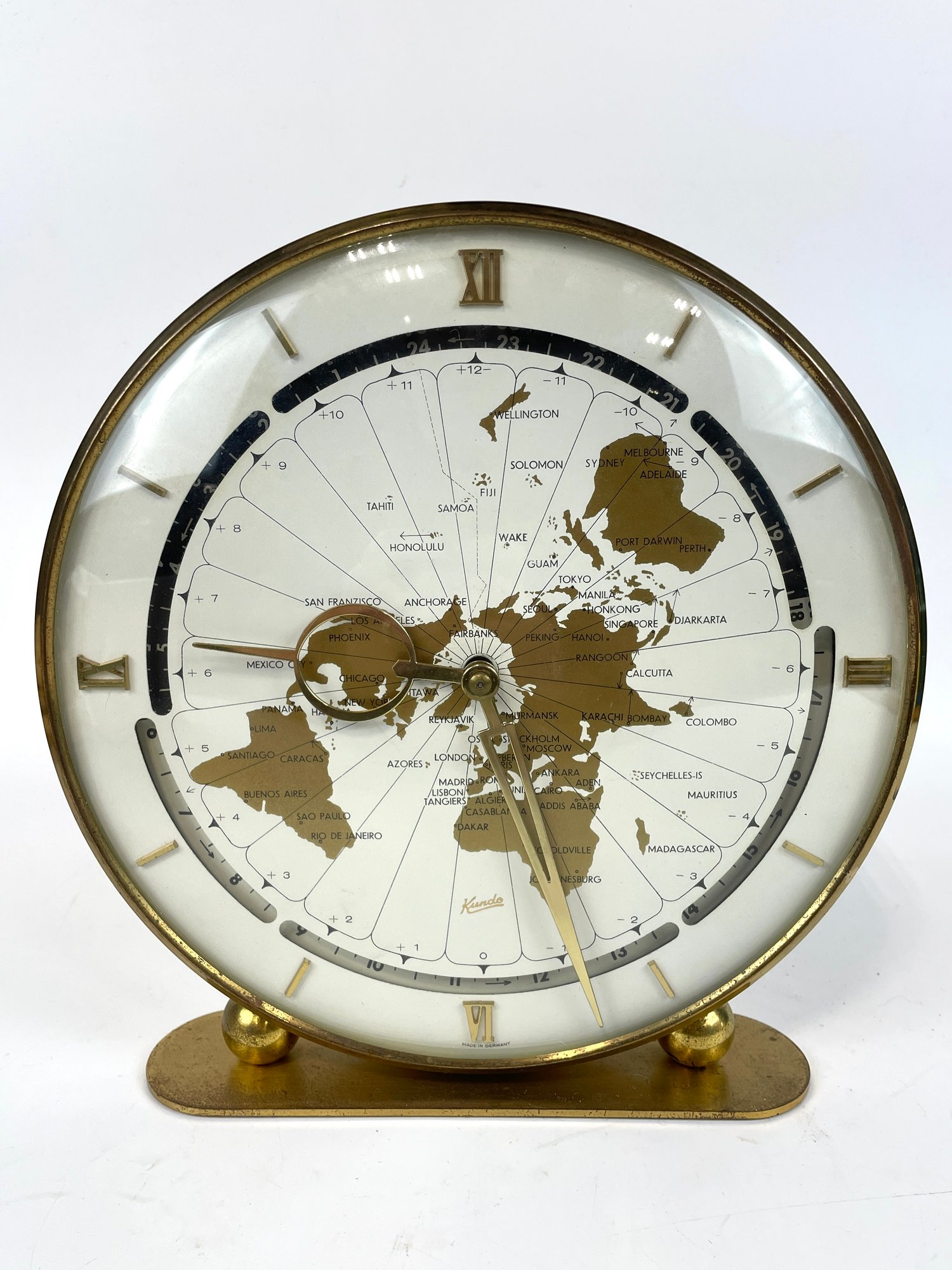 Vintage 1960s World Time Clock By Kundo 100024