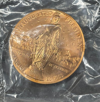 1953 Dwight D Eisenhower Inauguration Bronze Medallion Coin