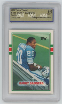 1989 Topps Traded Barry Sanders Rookie USA 9