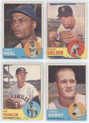 Lot Of (4) 1963 Topps Semi-High Numbers