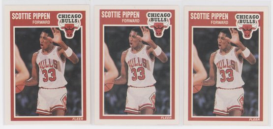 Lot Of (3) 1989 Fleer Scottie Pippen Second Year Cards