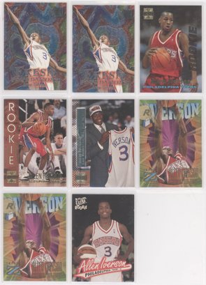 Lot Of (8) 1996 Allen Iverson Rookie Cards