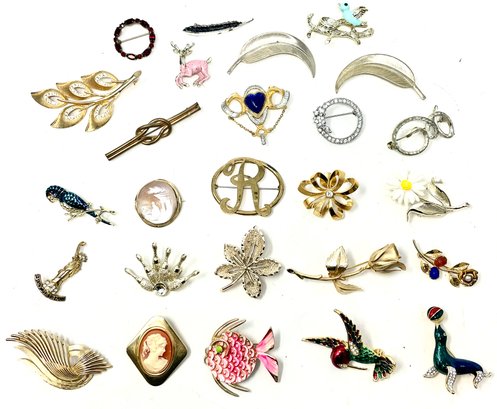Vintage Costume Jewelry Brooch Pin Lot