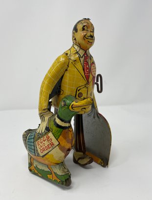 Vintage Marx The Butter & Egg Man Wind Up Toy Tin Litho Working Condition