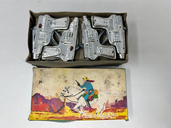 New Old Stock Case Of (12) Repeating Pistol Toy Guns Made In Japan 1960s