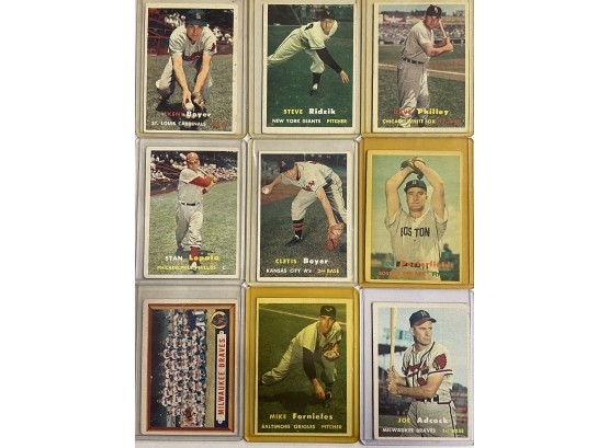 Lot Of 9 1957 Topps Baseball Cards (2)