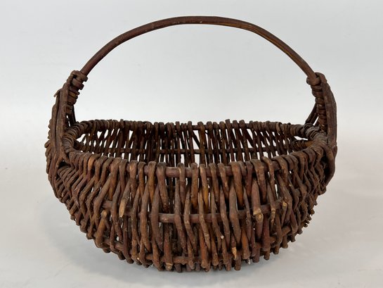 Antique Handwoven Buttocks Basket