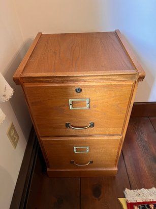 Wooden 2 Drawer File Cabinet  (B)