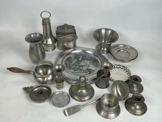 Large Lot Of Pewter