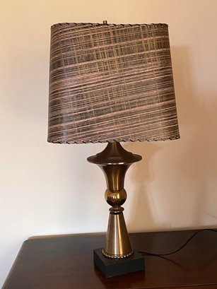 Vintage Brass Table Lamp With Bentwood Shade