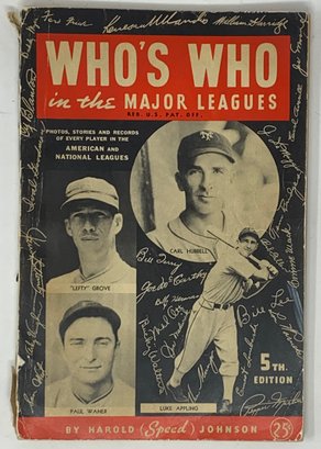 1937 Who's Who In The Major Leagues 5th Edition W/ Lefty Grove And Carl Hubbell Cover!