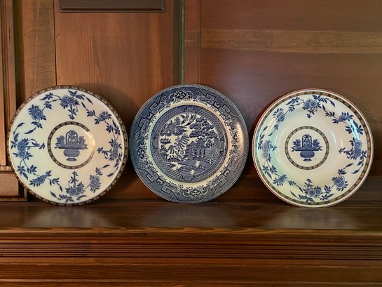 Trio Of Antique Plates Delft