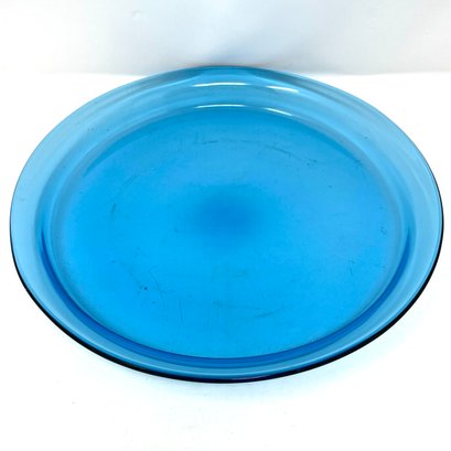 Large Vintage Blue Glass Tray Plate