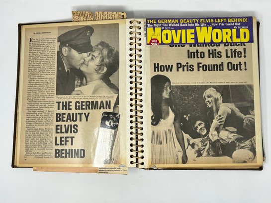 Vintage Elvis Presley Scrapbook With Newspaper Clippings