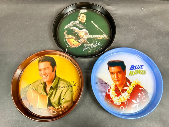 Collection Of 3 Elvis Beer Trays