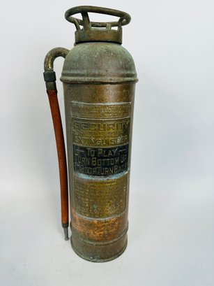 Antique Security Copper Fire Extinguisher